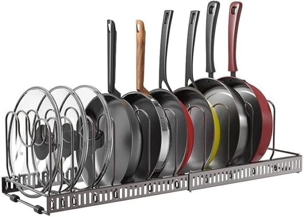 Pot and Pan Organizers Rack, Expandable Pot Lid Organizer Holder